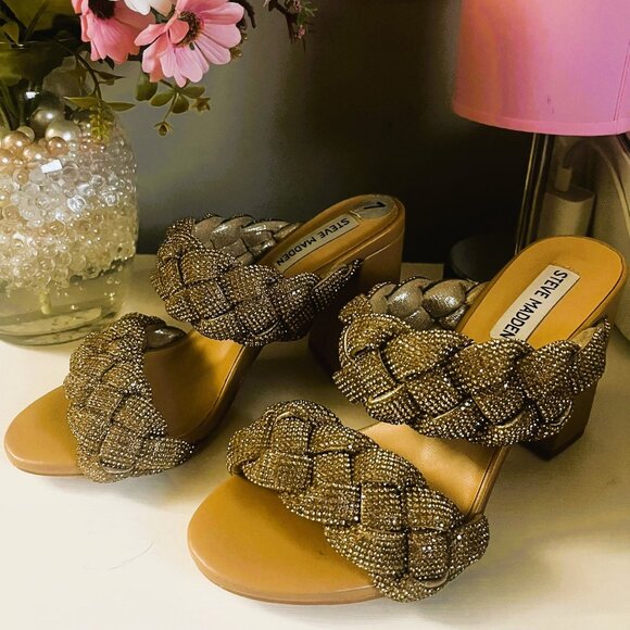 PRISTINE Steve Madden Nider Kenley Block Heel Sandals - Picture 3 of 8